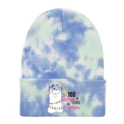 No Probllama 100 Days Of School Tie Dye 12in Knit Beanie