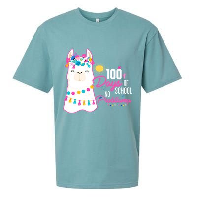 No Probllama 100 Days Of School Sueded Cloud Jersey T-Shirt