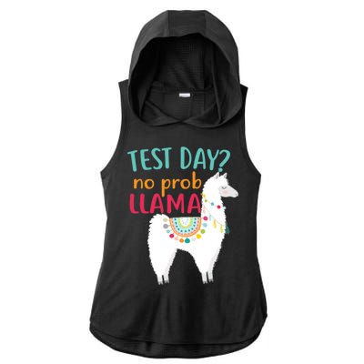 No Probllama Rock The Test Funny Ladies PosiCharge Tri-Blend Wicking Draft Hoodie Tank