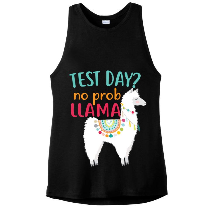 No Probllama Rock The Test Funny Ladies PosiCharge Tri-Blend Wicking Tank