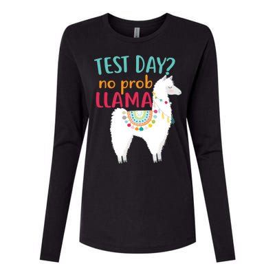 No Probllama Rock The Test Funny Womens Cotton Relaxed Long Sleeve T-Shirt