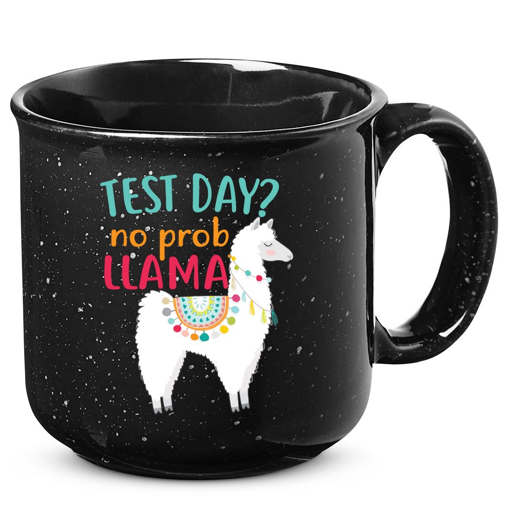 No Probllama Rock The Test Funny 15oz Campfire Ceramic Mug