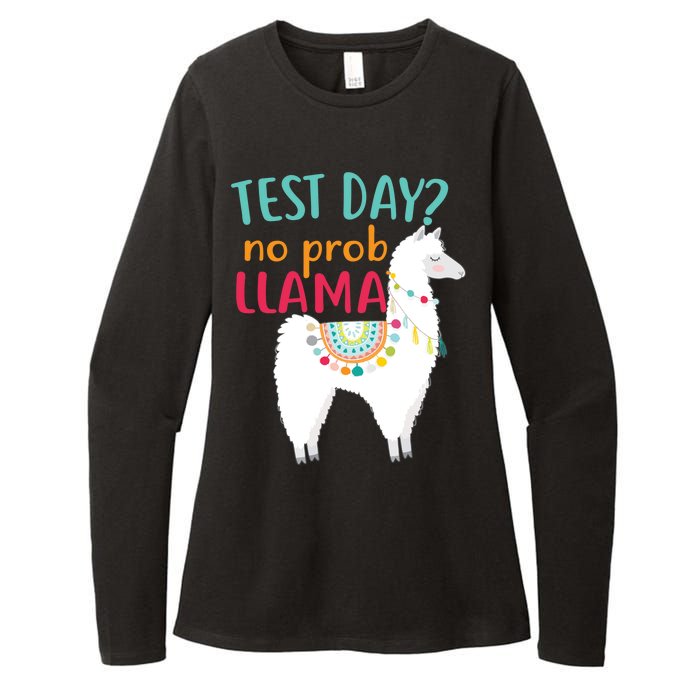 No Probllama Rock The Test Funny Womens CVC Long Sleeve Shirt