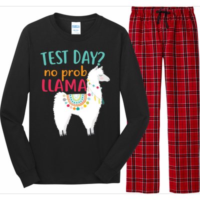 No Probllama Rock The Test Funny Long Sleeve Pajama Set