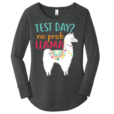 No Probllama Rock The Test Funny Women's Perfect Tri Tunic Long Sleeve Shirt