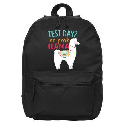 No Probllama Rock The Test Funny 16 in Basic Backpack