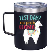 No Probllama Rock The Test Funny 12oz Stainless Steel Coffee Mug