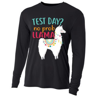 No Probllama Rock The Test Funny Cooling Performance Long Sleeve Crew