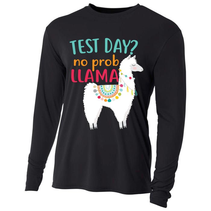 No Probllama Rock The Test Funny Cooling Performance Long Sleeve Crew