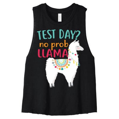 No Probllama Rock The Test Funny Women's Racerback Cropped Tank