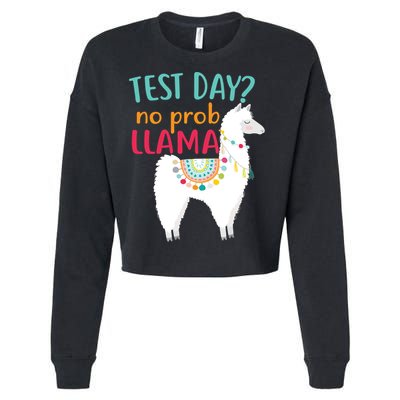 No Probllama Rock The Test Funny Cropped Pullover Crew