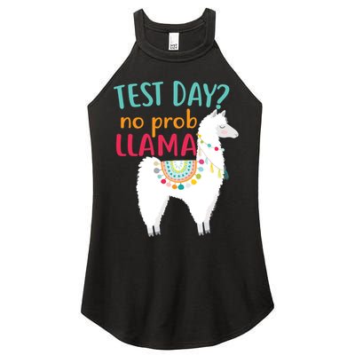 No Probllama Rock The Test Funny Women's Perfect Tri Rocker Tank