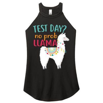 No Probllama Rock The Test Funny Women's Perfect Tri Rocker Tank