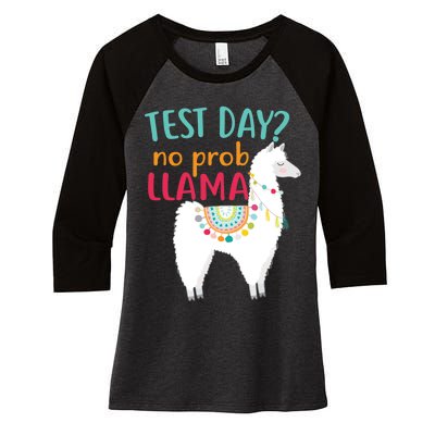 No Probllama Rock The Test Funny Women's Tri-Blend 3/4-Sleeve Raglan Shirt