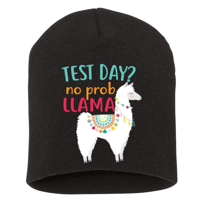 No Probllama Rock The Test Funny Short Acrylic Beanie