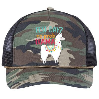 No Probllama Rock The Test Funny Retro Rope Trucker Hat Cap