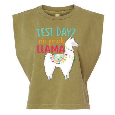 No Probllama Rock The Test Funny Garment-Dyed Women's Muscle Tee