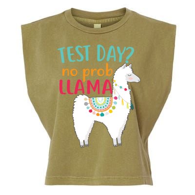 No Probllama Rock The Test Funny Garment-Dyed Women's Muscle Tee