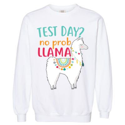 No Probllama Rock The Test Funny Garment-Dyed Sweatshirt