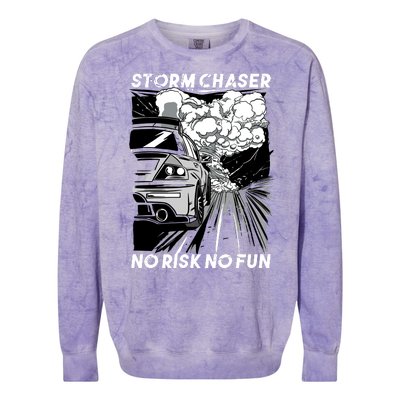 No Risk No Fun Car Racing Colorblast Crewneck Sweatshirt