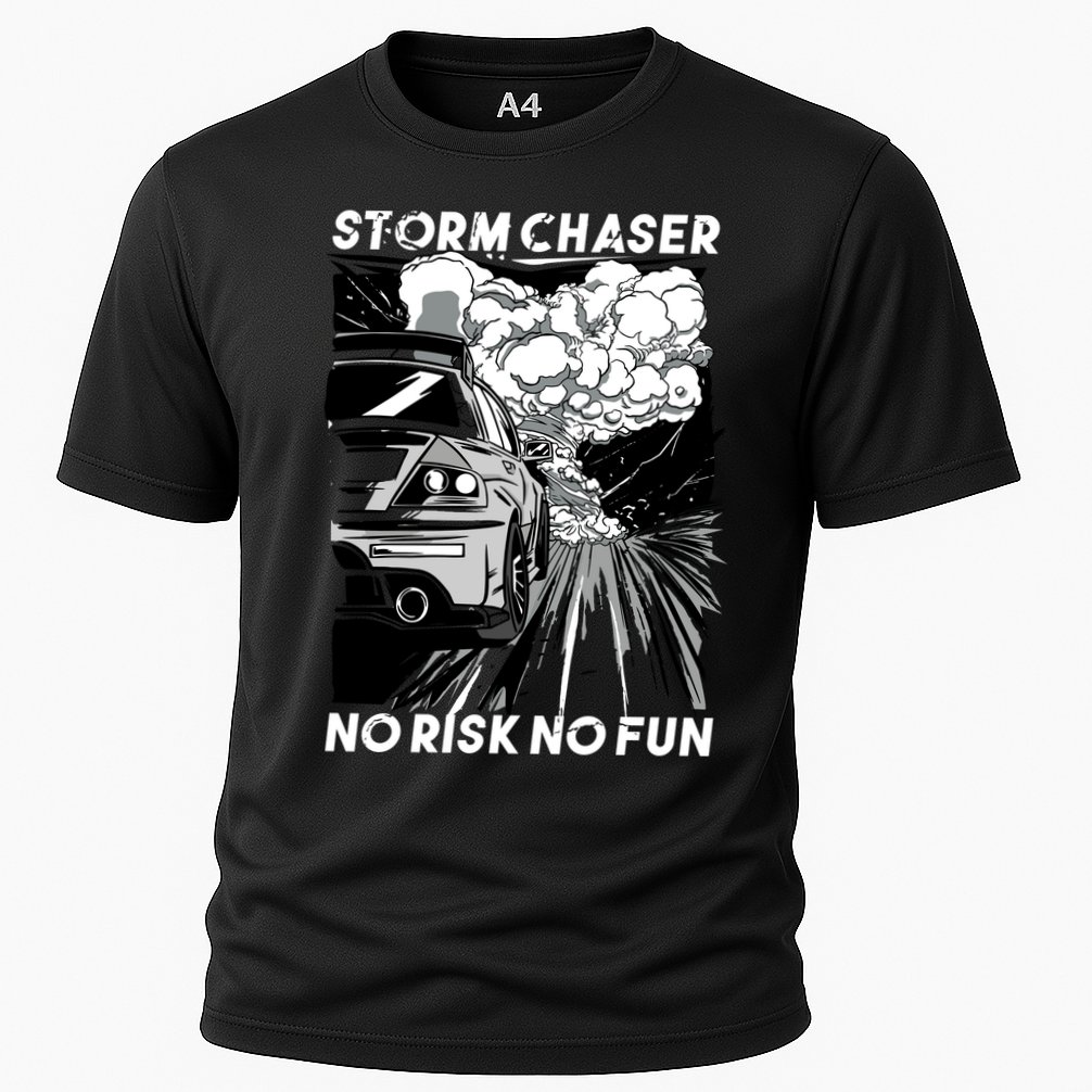 No Risk No Fun Car Racing Cooling Performance Crew T-Shirt