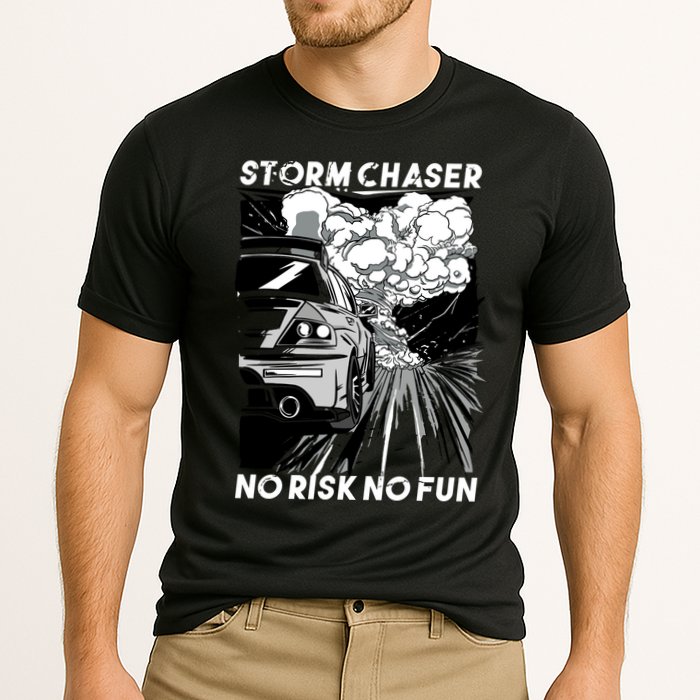 No Risk No Fun Car Racing Cooling Performance Crew T-Shirt