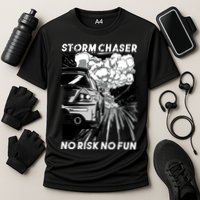 No Risk No Fun Car Racing Cooling Performance Crew T-Shirt