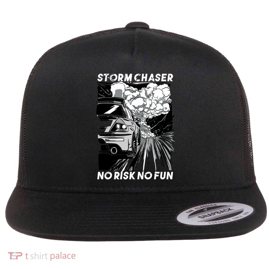 No Risk No Fun Car Racing Flatbill Hat