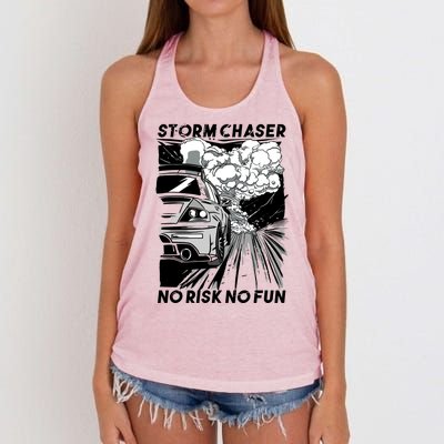 No Risk No Fun Car Racing Women's Knotted Racerback Tank