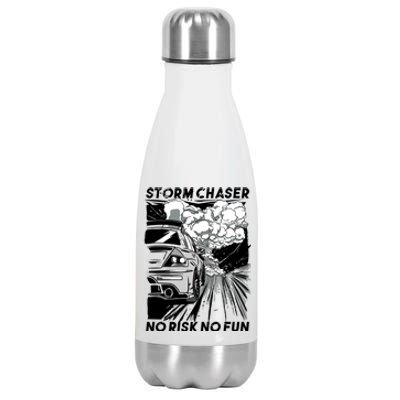 No Risk No Fun Car Racing Stainless Steel Insulated Water Bottle