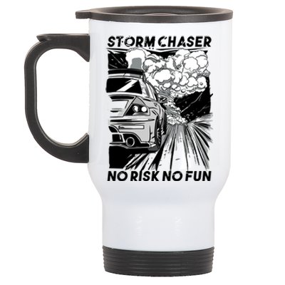 No Risk No Fun Car Racing Stainless Steel Travel Mug