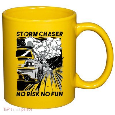 No Risk No Fun Car Racing 11oz C Handle Ceramic Mug
