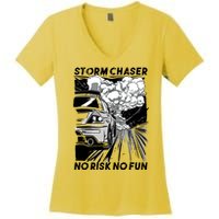 No Risk No Fun Car Racing Women's V-Neck T-Shirt