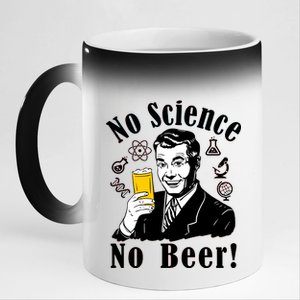 No Science No Beer - Beer Guy Science Logos 11oz Black Color Changing Mug