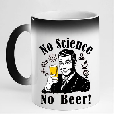 No Science No Beer - Beer Guy Science Logos 11oz Black Color Changing Mug