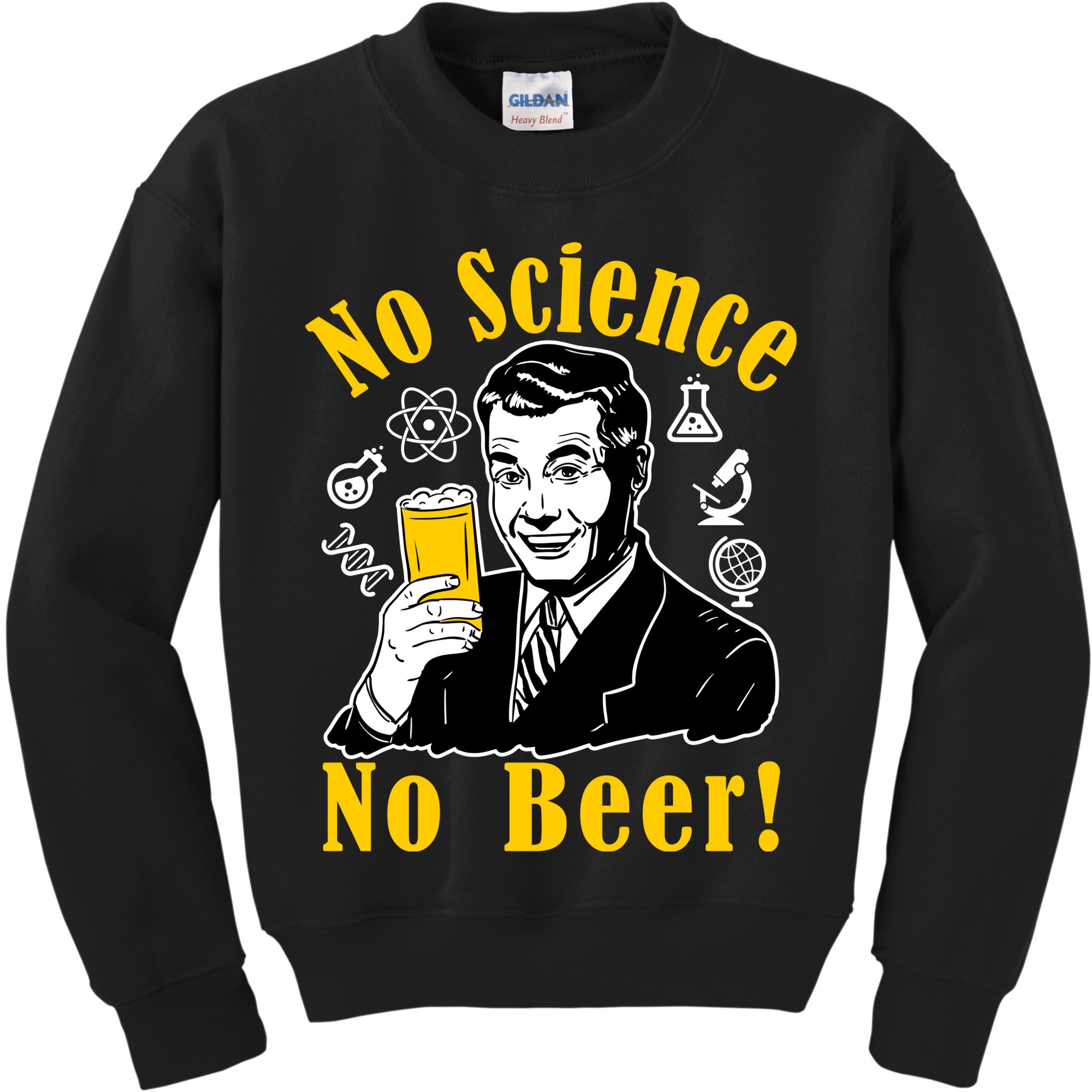 No Science No Beer - Beer Guy Science Logos Kids Sweatshirt