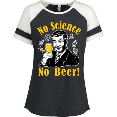 No Science No Beer - Beer Guy Science Logos Enza Ladies Jersey Colorblock Tee