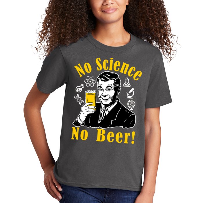 No Science No Beer - Beer Guy Science Logos Kids T-Shirt