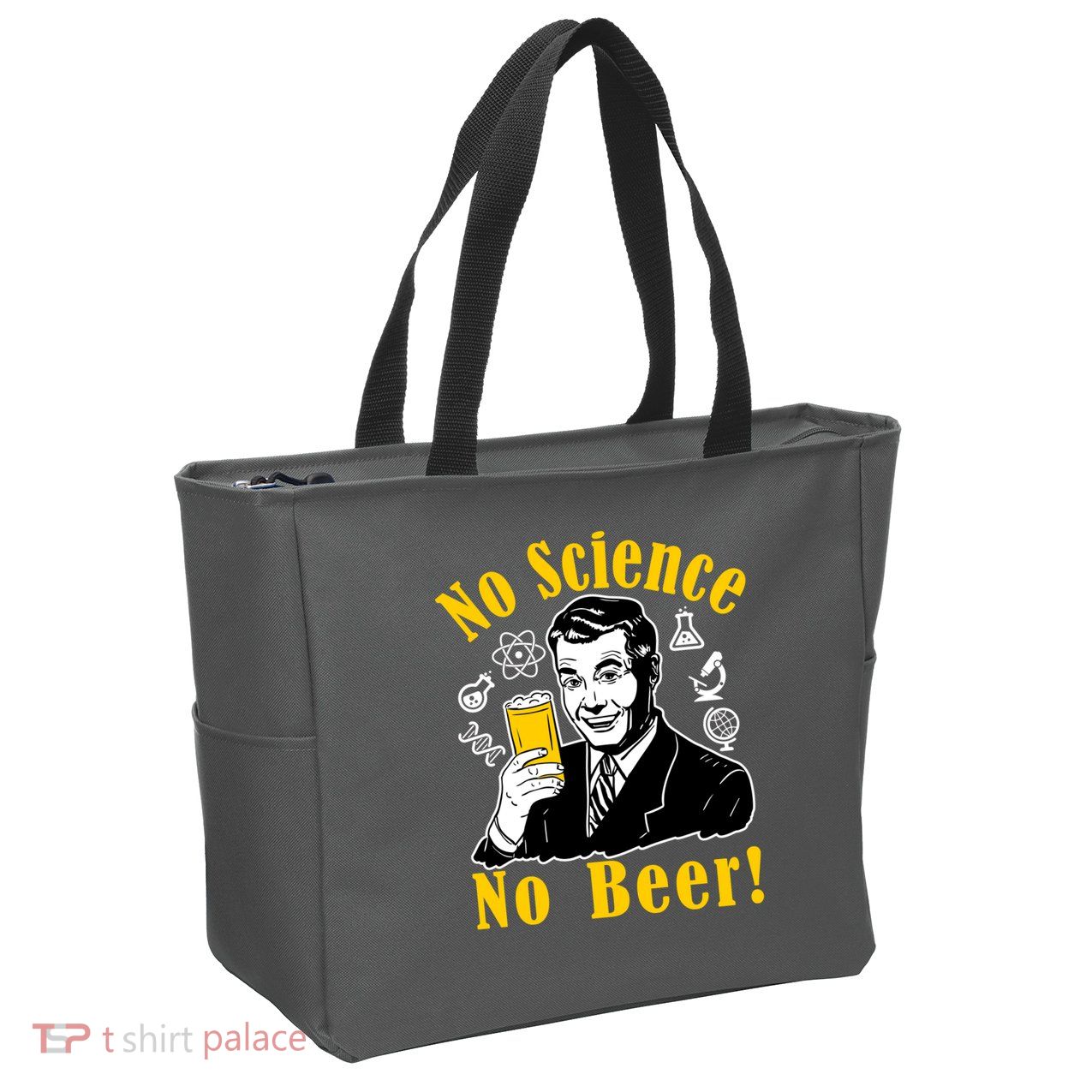 No Science No Beer - Beer Guy Science Logos Zip Tote Bag