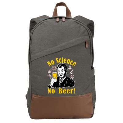 No Science No Beer - Beer Guy Science Logos Cotton Canvas Backpack