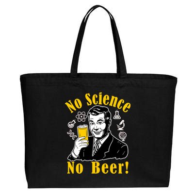 No Science No Beer - Beer Guy Science Logos Cotton Canvas Jumbo Tote