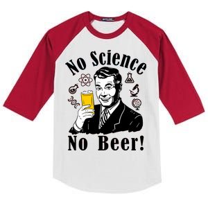 No Science No Beer - Beer Guy Science Logos Kids Colorblock Raglan Jersey