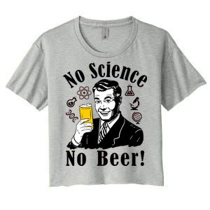 No Science No Beer - Beer Guy Science Logos Women's Crop Top Tee