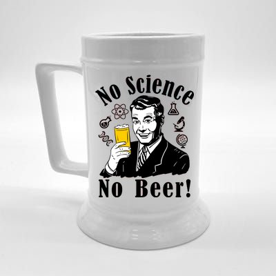 No Science No Beer - Beer Guy Science Logos Beer Stein