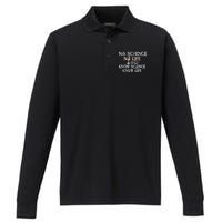 No Science No Life Know Science Know Life Performance Long Sleeve Polo