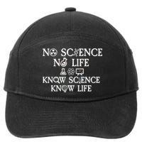 No Science No Life Know Science Know Life 7-Panel Snapback Hat