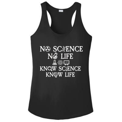 No Science No Life Know Science Know Life Ladies PosiCharge Competitor Racerback Tank