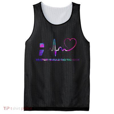 No Story Should End Too Soon Mesh Reversible Basketball Jersey Tank