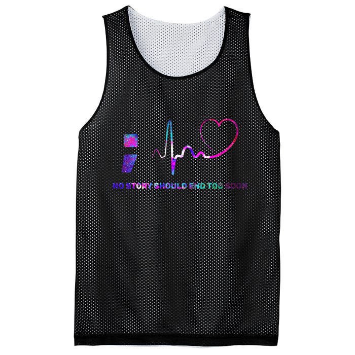No Story Should End Too Soon Mesh Reversible Basketball Jersey Tank