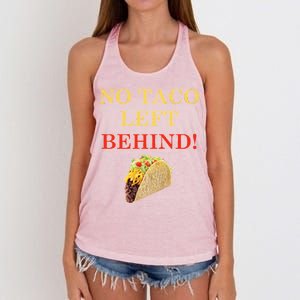 No Taco Left Behind Funny Tacos Women's Knotted Racerback Tank